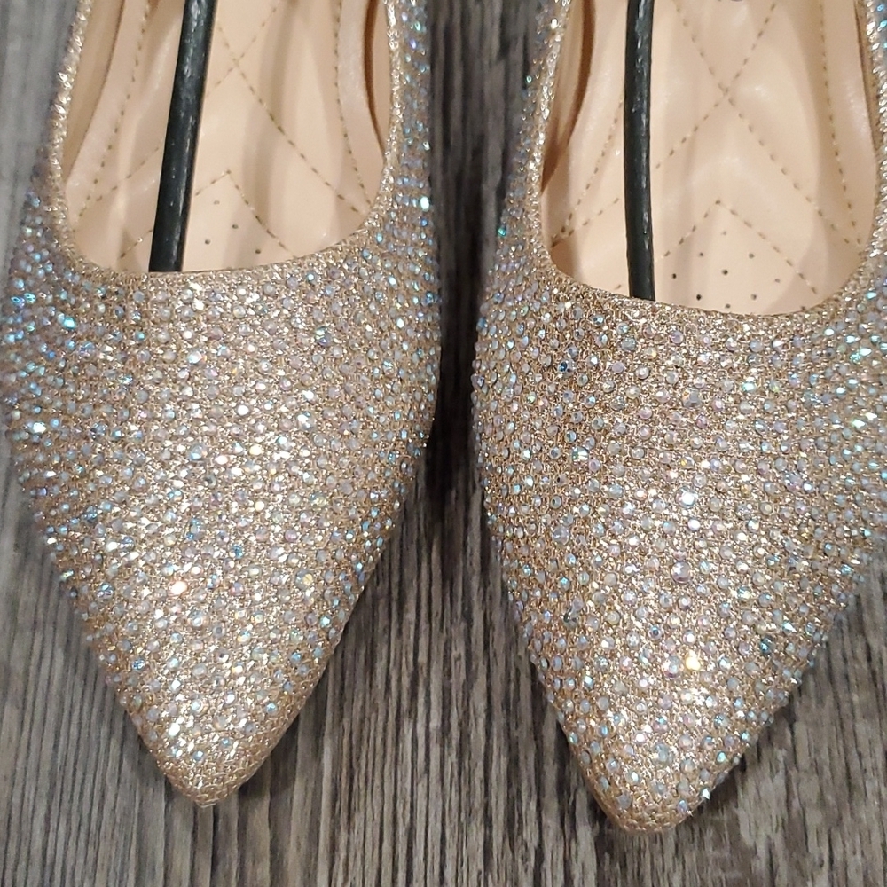 La Rosa Rose Rhinestone Flata Size 5.5 - Picture 3 of 4